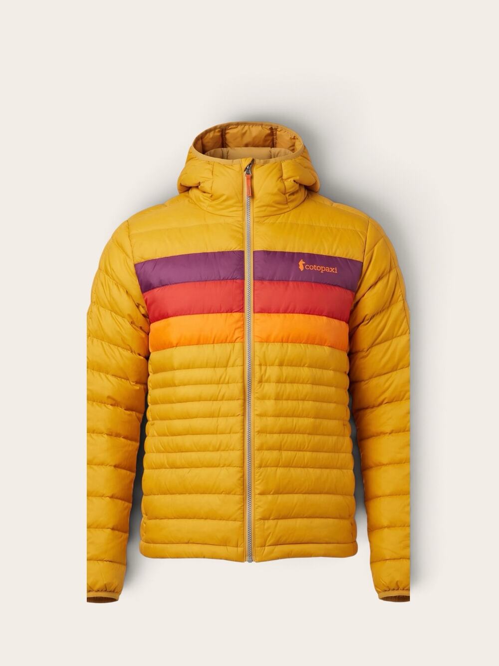 Cotopaxi Women’s Fuego Hooded Down Jacket | Medium | Amber Stripes